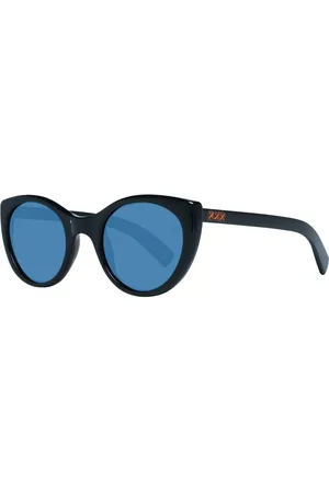 Ermenegildo Zegna Tilbehør, unisex, Sort, ONE SIZE, Uld, Sorte Runde Polariserede Solbriller