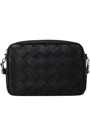 Bottega Veneta Taske, Herre, Sort, ONE SIZE, Uld, Grøn Flettet Læder Skuldertaske