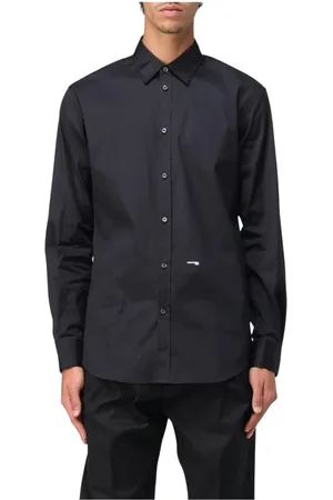 Dsquared2 Skjorte, Herre, Sort, XL, Bomuld, Klassisk Hvid Poplin Skjorte