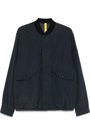 Moncler Jakke, Herre, Blå, L, Uld, Marineblå overtøj med lynlås