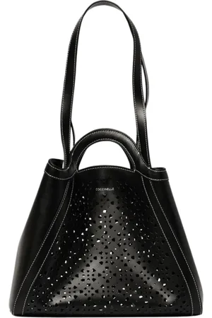 Coccinelle Taske, Dame, Sort, ONE SIZE, Uld, Sort Skuldertaske med Top Lynlås