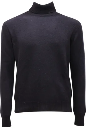 Original Vintage Strik, Herre, Blå, M, Uld, Blå Uld Cashmere Sweater