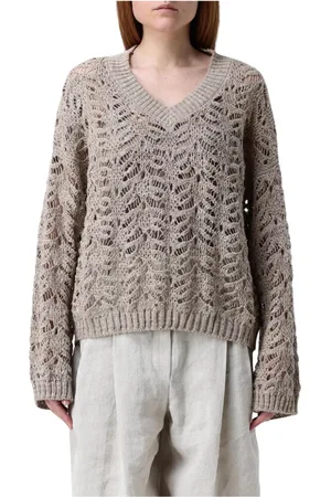 Brunello Cucinelli Strik, Dame, , L, Cashmere, Luksuriøs Cashmere Cardigan Sweater