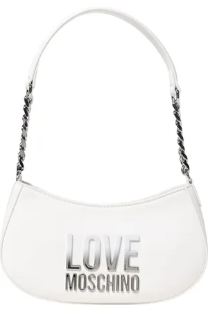 Moschino Taske, Dame, Hvid, ONE SIZE, Uld, Hvid Skuldertaske Kæde Strop