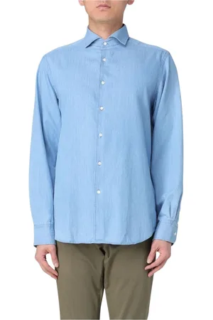 Aspesi Skjorte, Herre, Blå, XL, Denim, Klassisk Denim Langærmet Skjorte