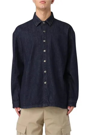 424 FAIRFAX Skjorte, Herre, Sort, M, Denim, Sort Denim Skjorte til Mænd