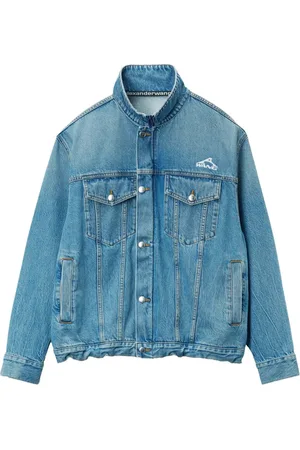 Alexander Wang Jakke, Dame, Blå, S, Denim, Lysblå Knappet Yderbeklædning