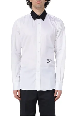 Karl Lagerfeld Skjorte, Herre, Hvid, 3XL, Langærmet signatur skjorte