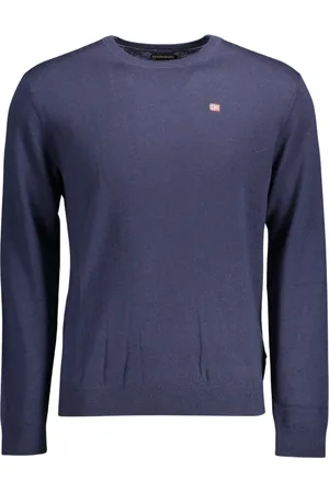 Napapijri Strik, Herre, Blå, 3XL, Uld, Blå Uldtrøje med Broderi