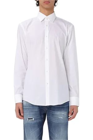 HUGO BOSS Skjorte, Herre, Hvid, XL, Bomuld, Lilla Slim Fit Skjorte