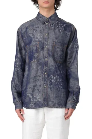 Etro Skjorte, Herre, Blå, L, Denim, Klassisk Denim Skjorte Moderne Stil
