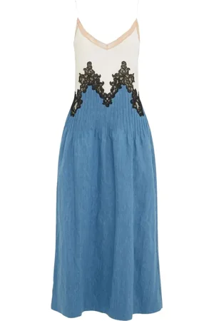 GABRIELA HEARST Kjole, Dame, Blå, 2XS, Blå Blonde Maxi Kjole Elegant Stil