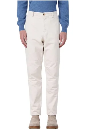 Brunello Cucinelli Bukser, Herre, Hvid, XL, Bomuld, Hvide afslappede chinos