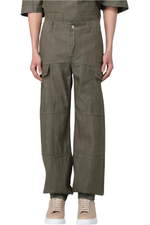 Alexander McQueen Bukser, Herre, Grøn, M, Uld, Grønne Cargo Bukser Stilfuldt Design