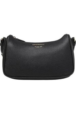 Emporio Armani Taske, Dame, Sort, ONE SIZE, Læder, Sort læder crossbody taske
