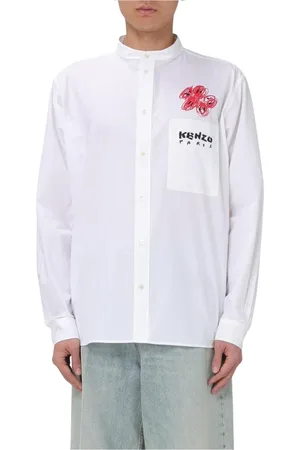 Kenzo Skjorte, Herre, Hvid, 3XL, Bomuld, Bluser