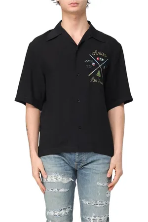 AMIRI Skjorte, Herre, Sort, 2XL, Grafisk Pool Cue Skjorte
