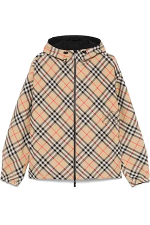 Burberry Jakke, Herre, Flerfarvet, M, Uld, Beige Hættetrøje med lynlås