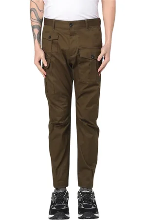 Dsquared2 Bukser, Herre, Grøn, L, Uld, Sorte Cargo Bukser Stilfuldt Design