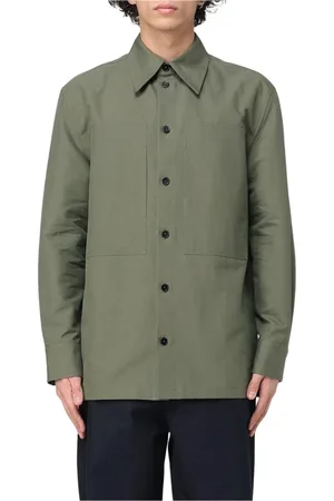 Jil Sander Skjorte, Herre, Grøn, M, Bomuld, Elegant Langærmet Skjorte