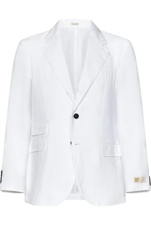 MASSIMO ALBA Jakke, Herre, Hvid, M, Linned, Hvid Linned Deconstructed Blazer Overbeklædning