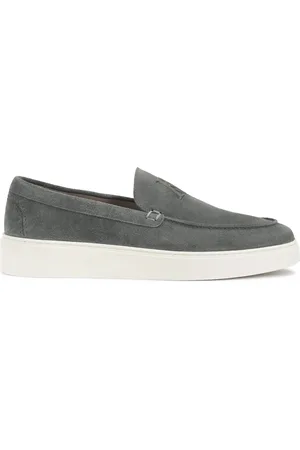 Kazar Sko, Herre, Grå, 41 EU, Uld, Grå ruskindssko med slip-on overdel med logoer