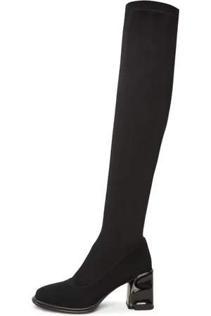 CESARE GASPARI Sko, Dame, Sort, 40 EU, Suede, Sofistikerede Suede Over-Knee Støvler