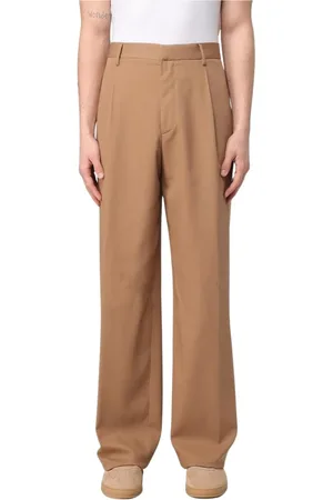 LARDINI Bukser, Herre, Brun, L, Brun Plisserede Bukser