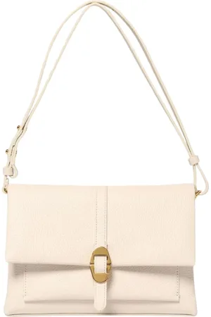 Coccinelle Taske, Dame, Hvid, ONE SIZE, Uld, Sort læder skuldertaske