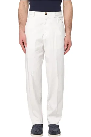 Brunello Cucinelli Bukser, Herre, Hvid, M, Bomuld, Elegante Bomuldsbukser