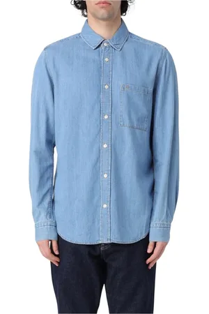 Calvin Klein Skjorte, Herre, Blå, L, Denim, Klassisk Denim Skjorte Langærmet