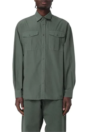 Emporio Armani Skjorte, Herre, Grøn, S, Bomuld, Militær Skjorte