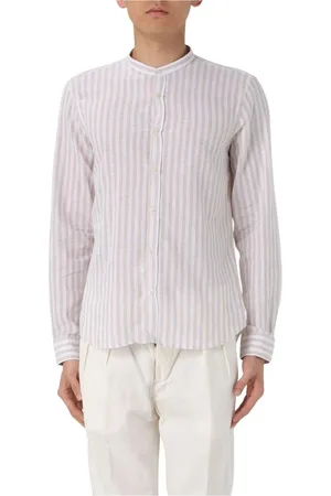 Manuel Ritz Skjorte, Herre, , 3XL, Elegant Stribet Mandarin Krave Skjorte
