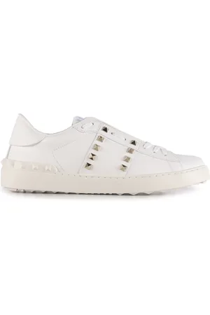 VALENTINO GARAVANI Sko, Herre, Hvid, 44 1/2 EU, Læder, Rockstud Untitled Sneakers