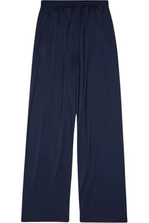 Balenciaga Bukser, Herre, Blå, XS, Blå Wide Leg Strikbukser