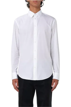 Emporio Armani Skjorte, Herre, Hvid, 2XL, Bomuld, Elegant Poplin Skjorte