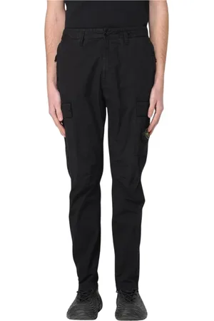 Stone Island Bukser, Herre, Sort, W38, Bomuld, Cargo Bukser med Flere Lommer