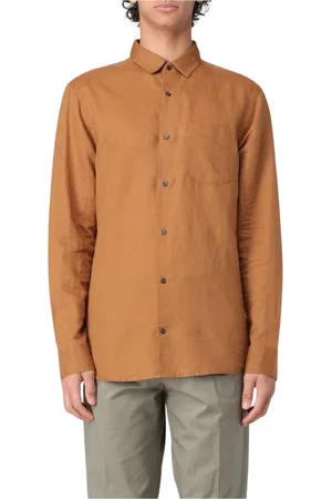 Calvin Klein Skjorte, Herre, Brun, S, Brun Langærmet Skjorte Elegant Stil