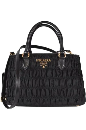Prada Taske, Dame, Sort, ONE SIZE, Læder, Elegant Sort Håndtaske med Læderdetaljer
