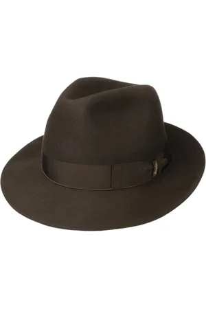 Borsalino Tilbehør, Herre, Brun, 59 CM, Uld, Brun filt hat med grosgrain bånd