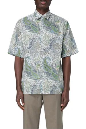 Etro Skjorte, Herre, Grøn, L, Bomuld, Elegant Paisley Print Skjorte