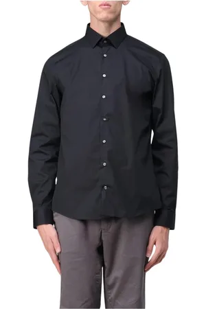 Calvin Klein Skjorte, Herre, Sort, 2XL, Hvid Klassisk Langærmet Skjorte