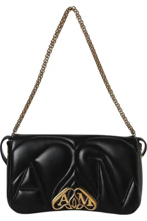 Alexander McQueen Taske, Dame, Sort, ONE SIZE, Uld, Quiltet Skuldertaske til Kvinder