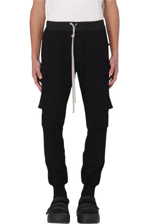Rick Owens Bukser, Herre, Sort, S, Uld, Sort Cargo Snørelukning Bukser