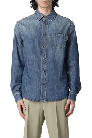 Bottega Veneta Skjorte, Herre, Blå, S, Denim, Klassisk Denim Skjorte Langærmet
