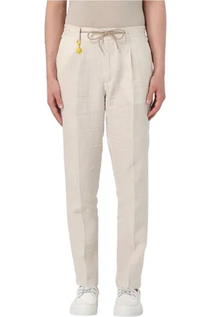 Manuel Ritz Bukser, Herre, , XL, Linned, Blå Linned Casual Bukser