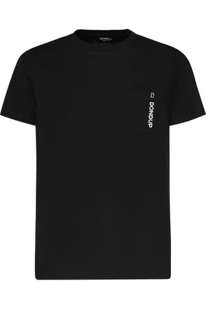 Dondup Top, Herre, Sort, S, Bomuld, Sort Bomuld Jersey Crew Neck T-shirt