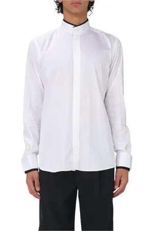 Karl Lagerfeld Skjorte, Herre, Hvid, 2XL, Skjorte med ståkrave og lange ærmer
