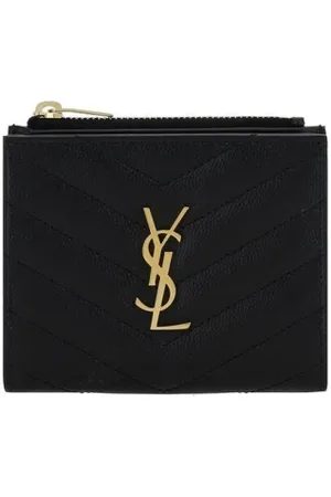 Saint Laurent Tilbehør, Dame, Sort, ONE SIZE, Luksuriøs Matelassé Pung med Monogram