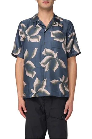 DRIES VAN NOTEN Skjorte, Herre, Flerfarvet, 2XL, Orange Blomstret Silkeskjorte